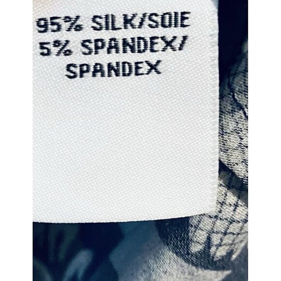 Diane Von Furstenberg DVF Hathaway Top Womens Small Floral Long Sleeve Blue Silk - Picture 9 of 12